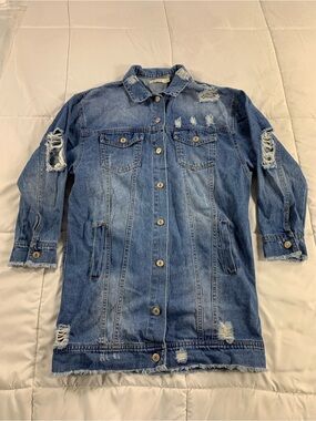 Pre loved IVIVI long denim jacket womens size S